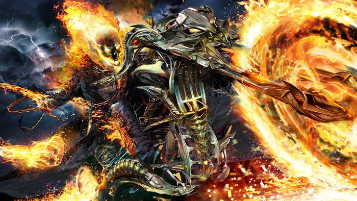 Ghost Rider and Megatron in Hell