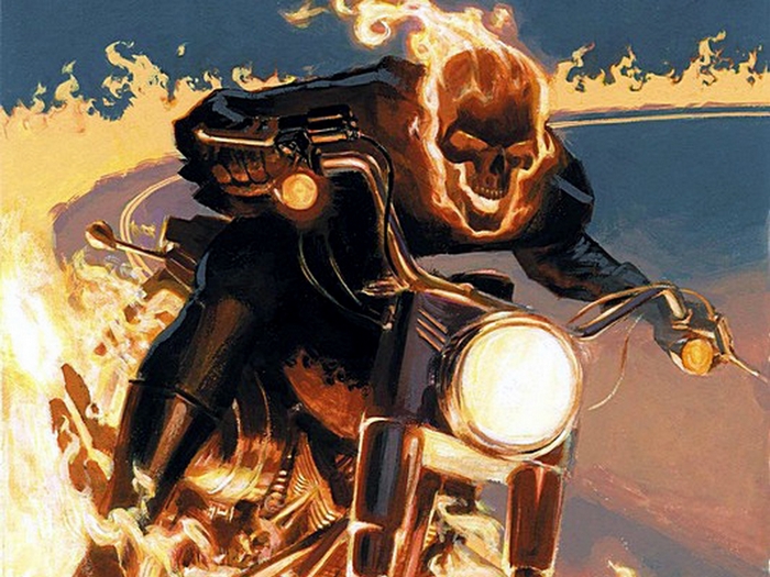 Ghost Rider on a motorcycle