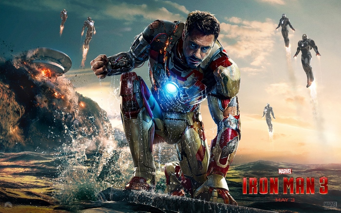 Iron Man 3 Poster with Iron Man Suits