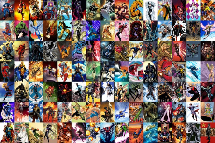 Collage of Marvel Comics Characters