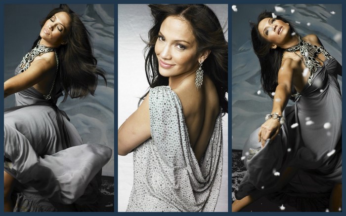 Jennifer Lopez in a grey dress