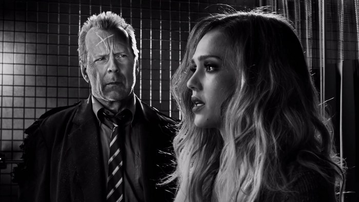 Bruce Willis and Jessica Alba in Sin City