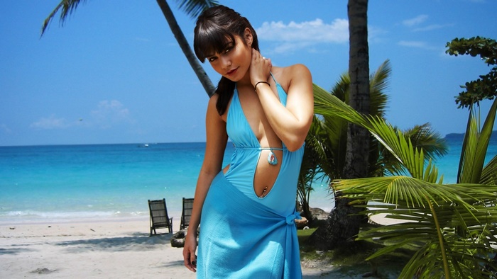 Vanessa Hudgens on a Tropical Beach