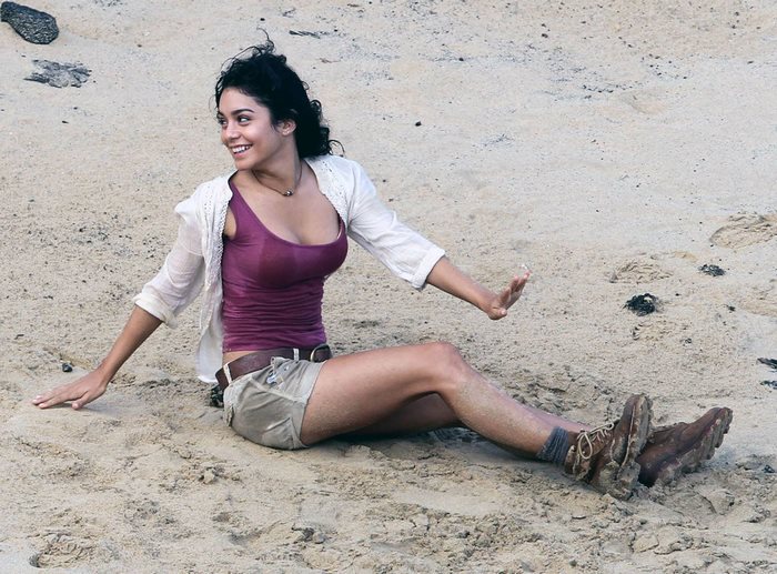 Vanessa Hudgens on a sandy beach