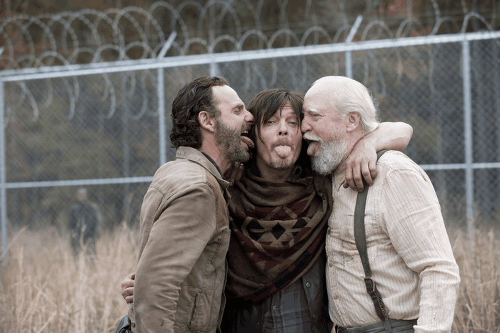 Rick, Daryl, and Hershel from The Walking Dead