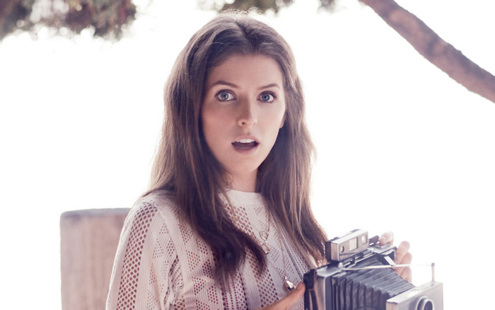 Anna Kendrick with vintage camera