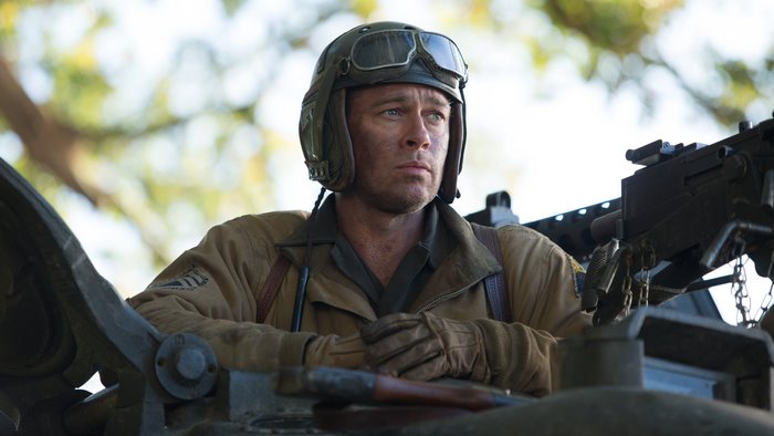 Brad Pitt as a tank commander