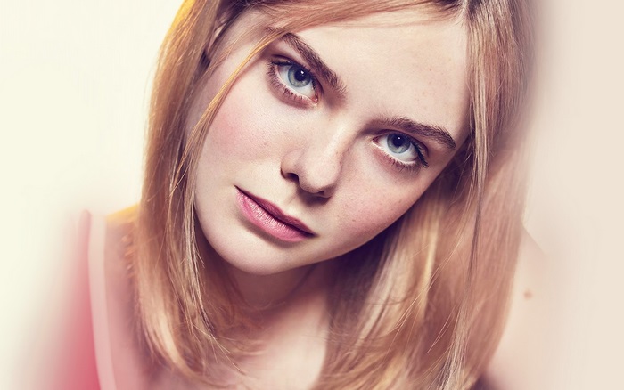 Close-Up Portrait of Elle Fanning with Blonde Hair