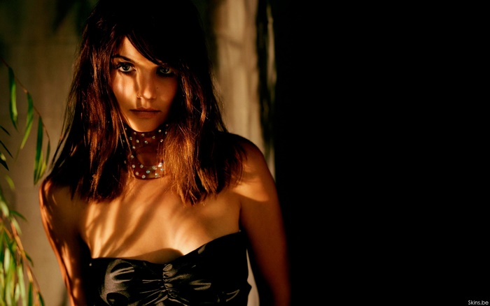 Katie Holmes in black dress