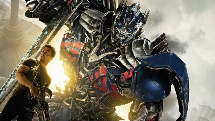 Optimus Prime and Mark Wahlberg from Transformers