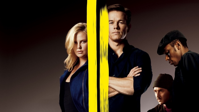 Charlize Theron and Mark Wahlberg in a movie poster