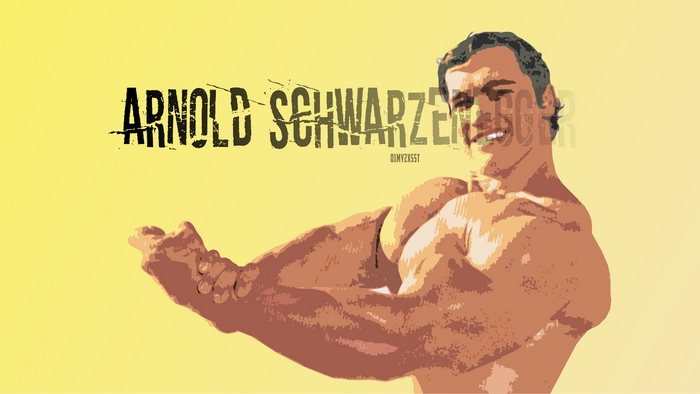 Arnold Schwarzenegger flexing his muscles