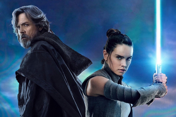 Luke Skywalker and Rey from Star Wars