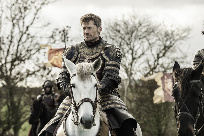 Jaime Lannister from Game of Thrones on horseback