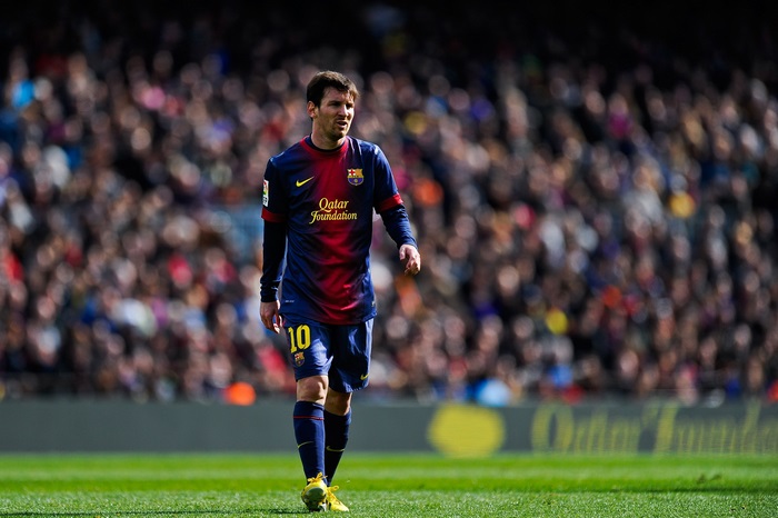 Lionel Messi in Barcelona uniform