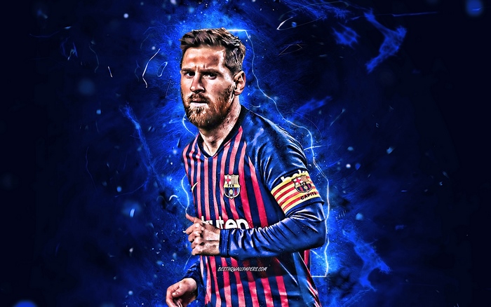 Lionel Messi in Barcelona Captain Jersey