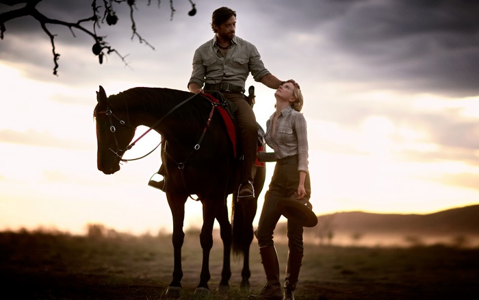 Nicole Kidman on a horse with a man