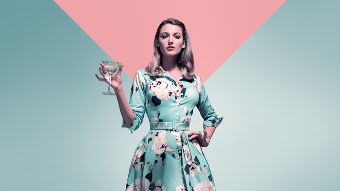 Blake Lively holding a martini
