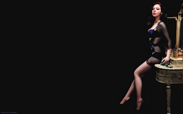 Michelle Trachtenberg in Black Sheer Dress on Vanity