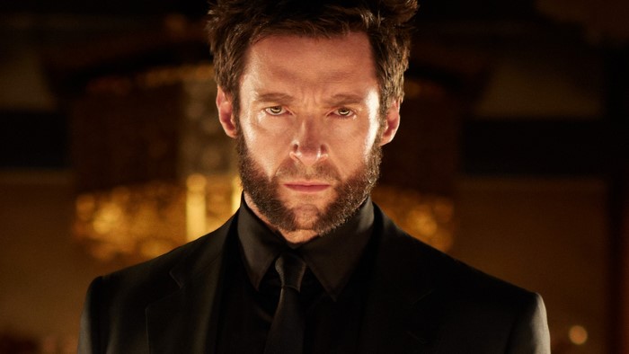 Hugh Jackman as Wolverine in a black suit