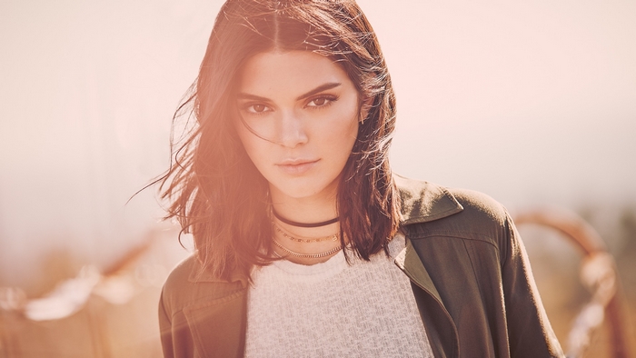 Kendall Jenner in a green jacket