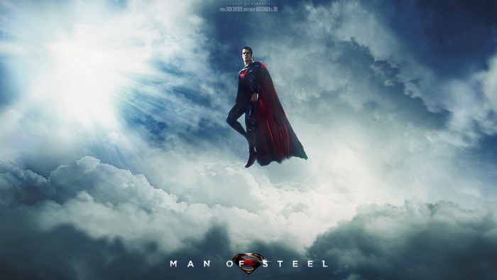 Superman flying in clouds from Man of Steel