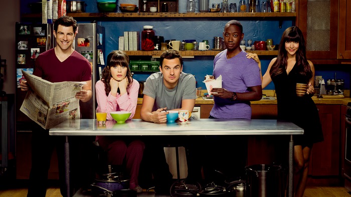 New Girl Cast in Kitchen