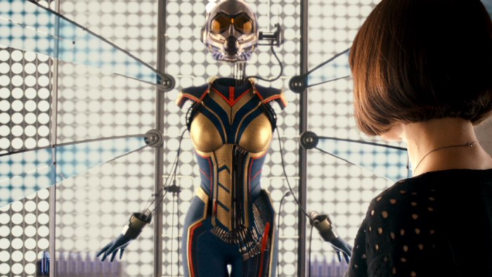 Evangeline Lilly in Futuristic High-Tech Armor Suit