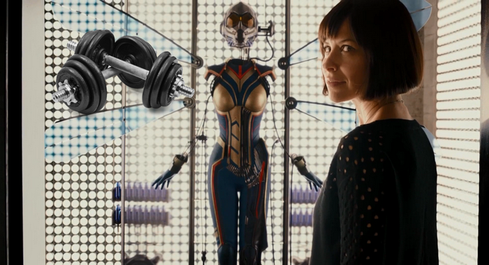 Evangeline Lilly and Wasp suit