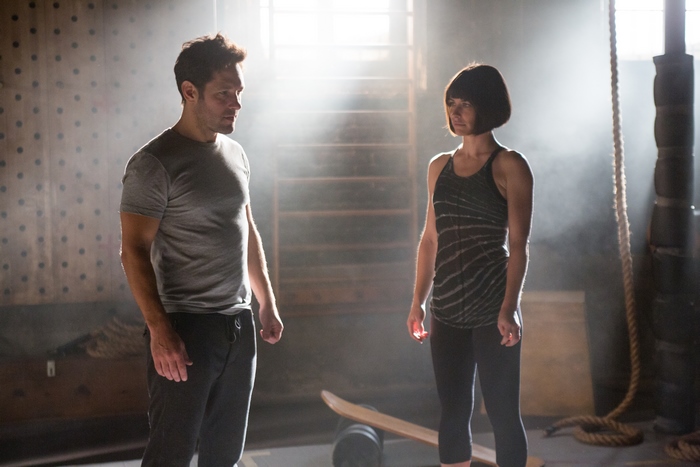 Evangeline Lilly Training in Gym