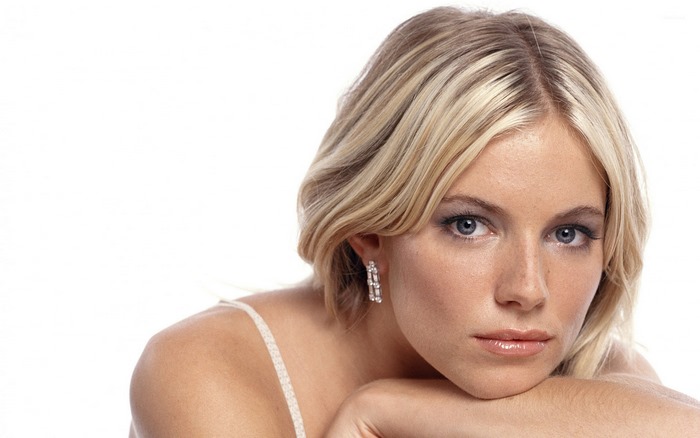 Close-up Portrait of Sienna Miller with Blonde Hair