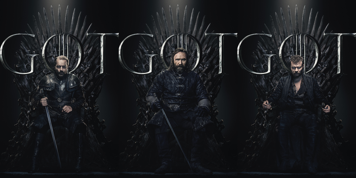 Game of Thrones characters on the Iron Throne