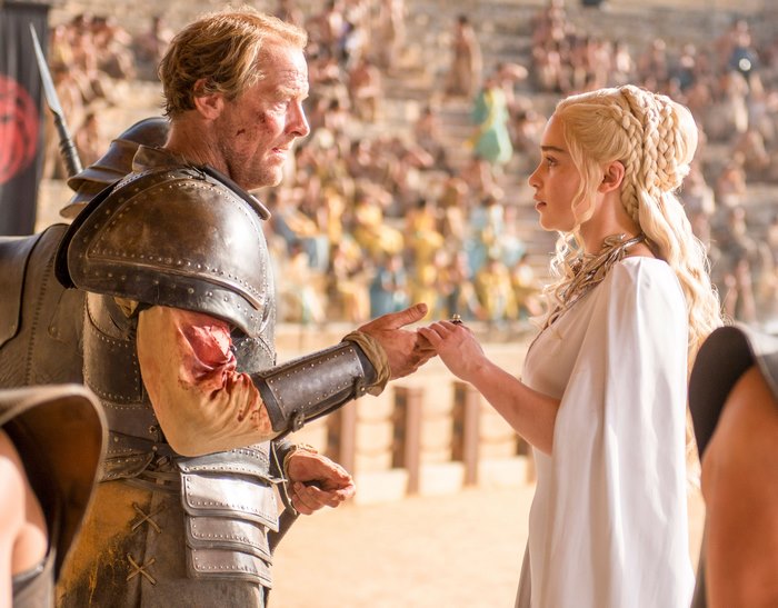 Jorah Mormont and Daenerys Targaryen from Game of Thrones