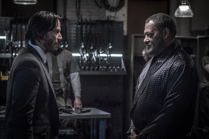 Keanu Reeves and Laurence Fishburne in John Wick