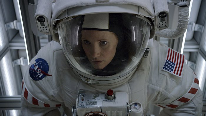 Jessica Chastain in an astronaut suit