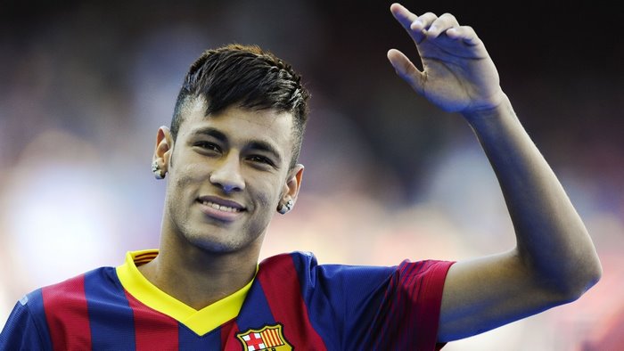 Neymar Jr. wearing a Barcelona jersey