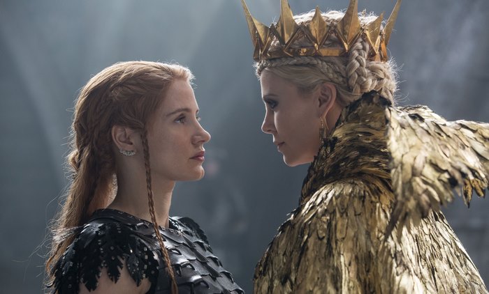 Jessica Chastain and Charlize Theron in The Huntsman: Winter's War