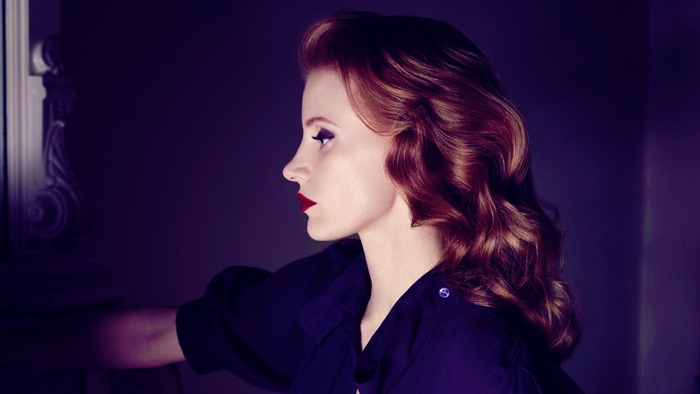 Jessica Chastain in profile