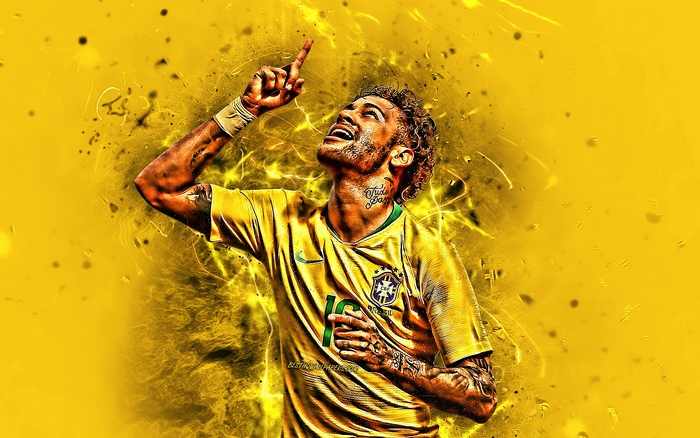 Neymar Jr Celebrating in Brazil Jersey