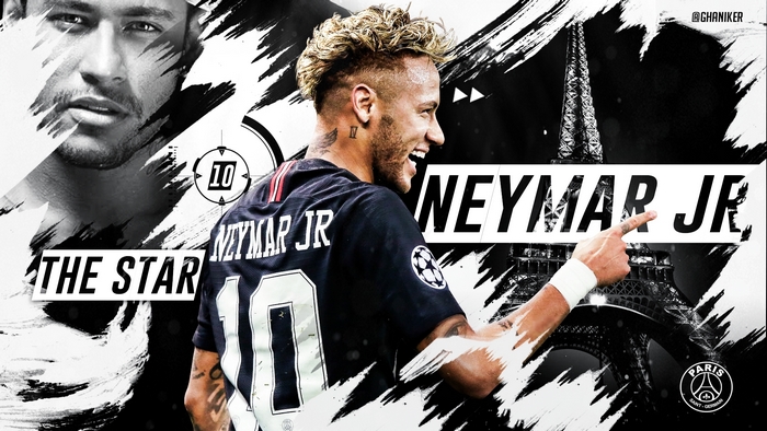 Neymar Jr Celebrating with Paris Saint-Germain Jersey