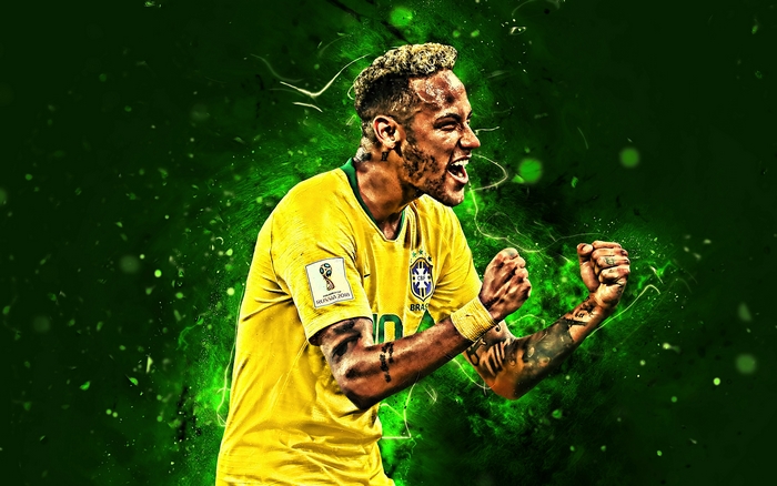 Neymar Jr Celebrating in Brazil Jersey