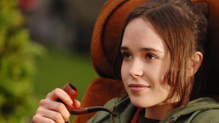 Ellen Page with a pipe