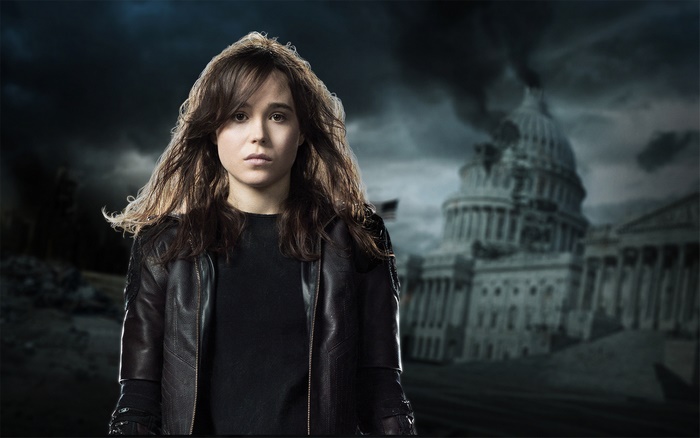 Ellen Page in front of the US Capitol