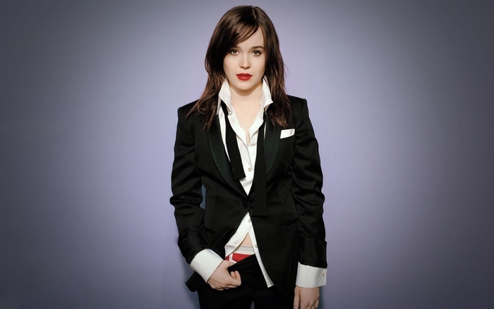 Ellen Page in a tuxedo