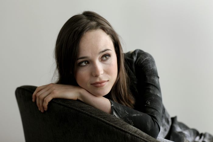 Ellen Page resting on a chair