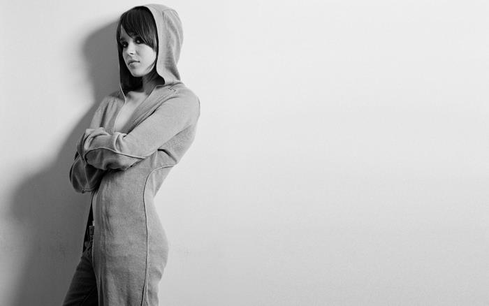 Ellen Page in a hoodie