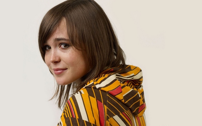 Ellen Page in a patterned hoodie