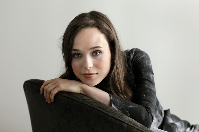 Ellen Page posing on a chair