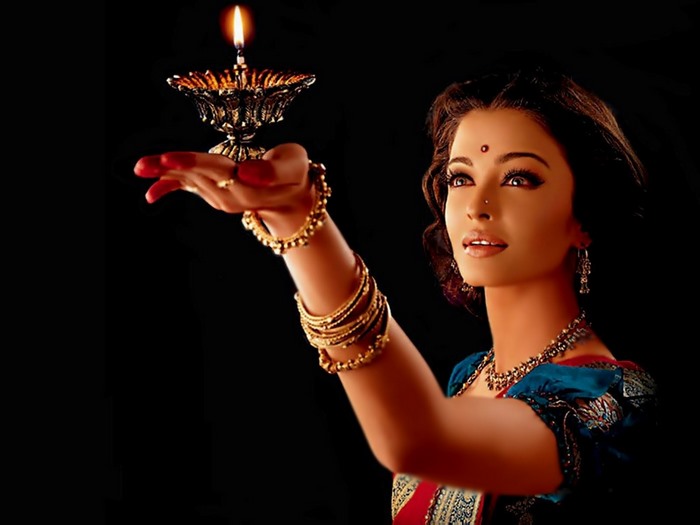 Aishwarya Rai Bachchan holding a diya