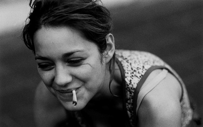 Marion Cotillard with a cigarette